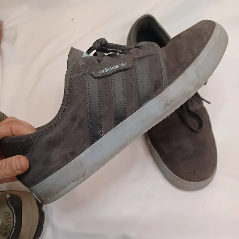 Adidas Trefoil Suede Sneakers Mens Grey Seeley Skateboarding 12